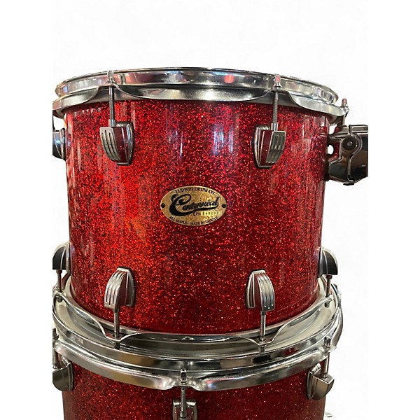 Used Ludwig 4 Piece Centennial Zep 4 peice Red Sparkle Drum Kit