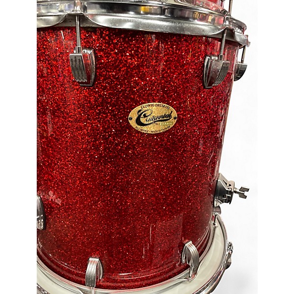 Used Ludwig 4 Piece Centennial Zep 4 peice Red Sparkle Drum Kit