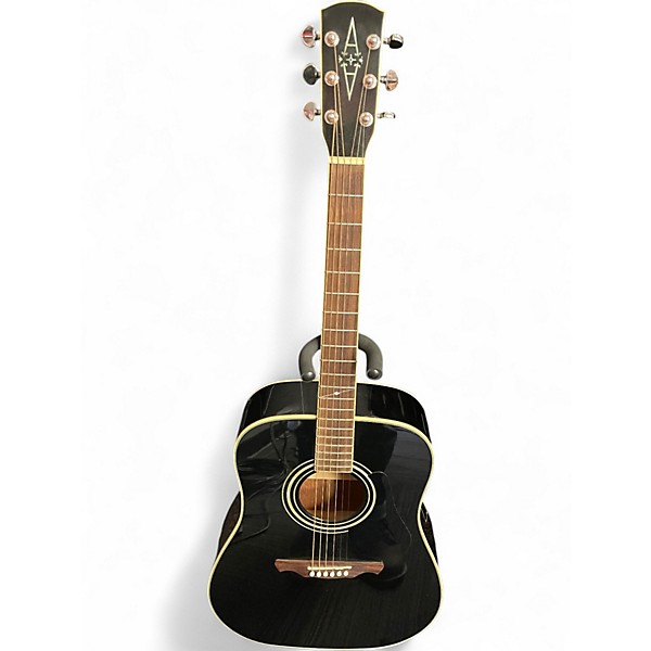 Used Alvarez AD60 Dreadnought Black Acoustic Guitar