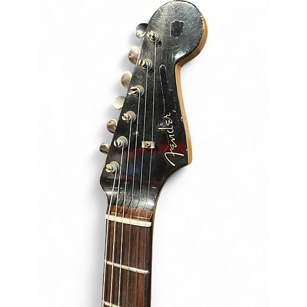 Used Fender Dual Mag II Strat Relic Black over Sunburst Solid Body Electric Guitar
