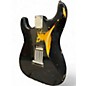 Used Fender Dual Mag II Strat Relic Black over Sunburst Solid Body Electric Guitar
