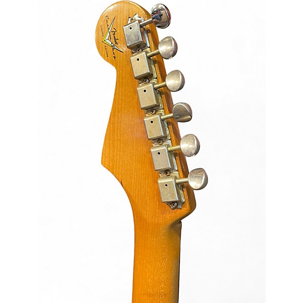 Used Fender Dual Mag II Strat Relic Black over Sunburst Solid Body Electric Guitar