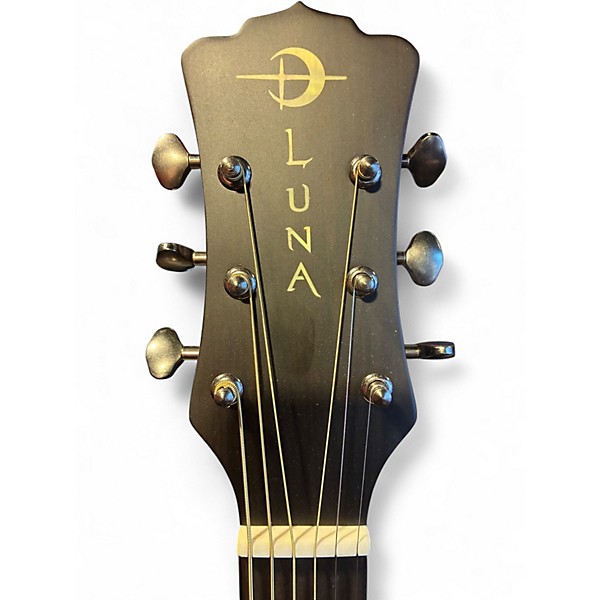 Used Luna Art Vintage Folk JE Vintage Distressed Brownburst Acoustic Electric Guitar