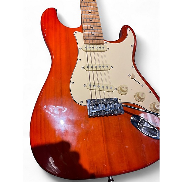 Used Stagg SES-55 Trans Orange Solid Body Electric Guitar
