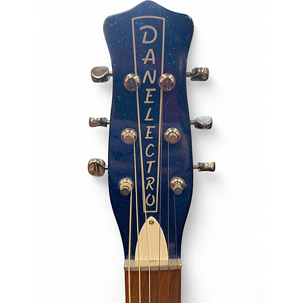 Used Danelectro 59 MOD NOS + DEEP BLUE METAL FLAKE SPARKLE Hollow Body Electric Guitar