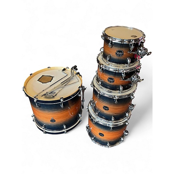 Used Mapex 5 Piece Saturn Studioease 6 Piece Amber Drum Kit