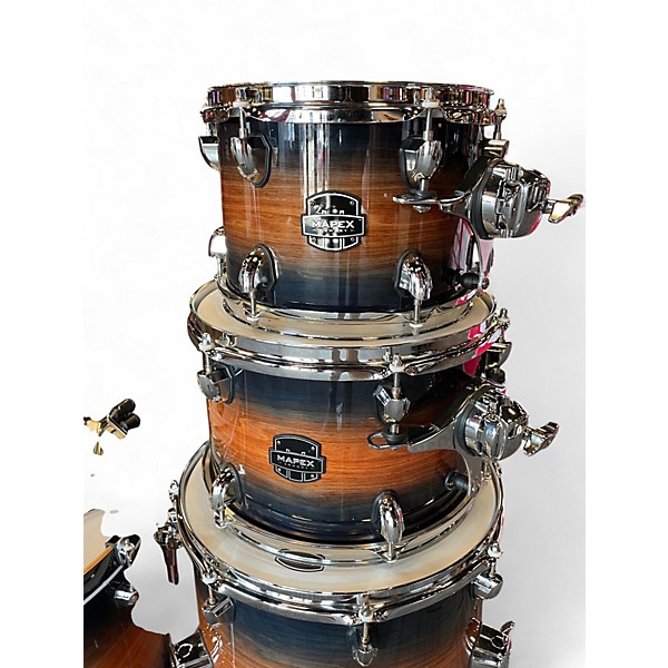 Used Mapex 5 Piece Saturn Studioease 6 Piece Amber Drum Kit