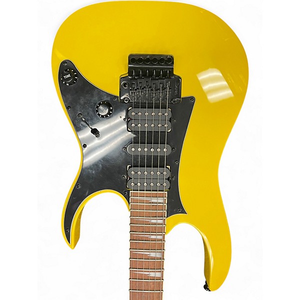 Used Ibanez RG450EXB Black and Yellow Solid Body Electric Guitar