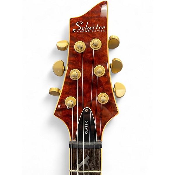Used Schecter Guitar Research C1 Classic Quilted Brown Burst Solid Body Electric Guitar