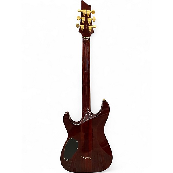 Used Schecter Guitar Research C1 Classic Quilted Brown Burst Solid Body Electric Guitar