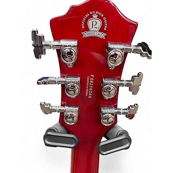 Used B.C. Rich Bich Legacy Double Neck Trans Red Solid Body Electric Guitar