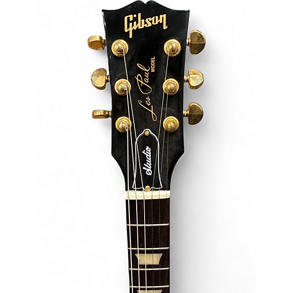 Used Gibson Les Paul Studio Black and Gold Solid Body Electric Guitar