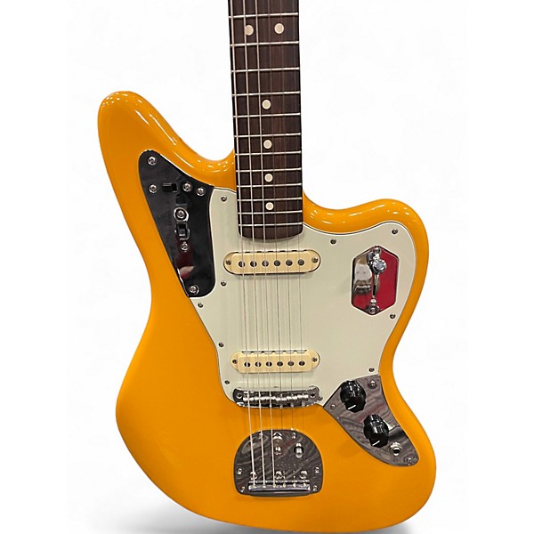 Used Fender Johnny Marr Signature Jaguar Yellow Solid Body Electric Guitar