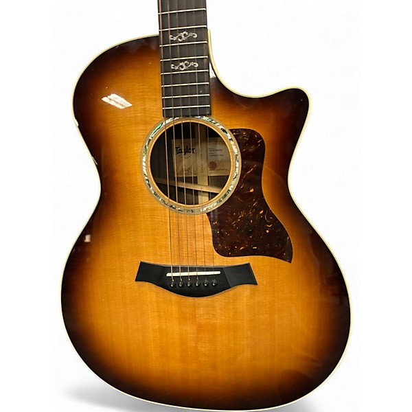 Used Taylor Custom 414CE V-Class Sunburst Acoustic Electric Guitar