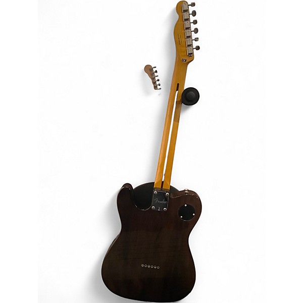 Used Fender Modern Player Telecaster Thinline Deluxe Trans Black Hollow Body Electric Guitar