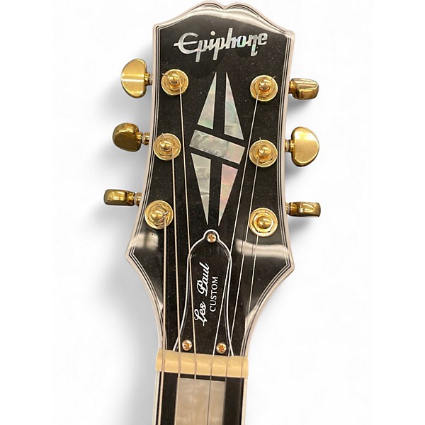 Used Epiphone Les Paul Custom Antique Ivory Solid Body Electric Guitar