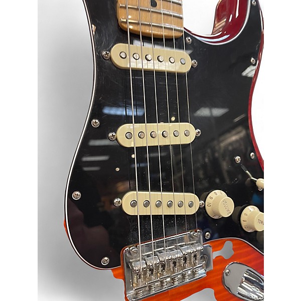 Used Fender Player Stratocaster HSS Plus Top Aged Cherry Burst Solid Body Electric Guitar