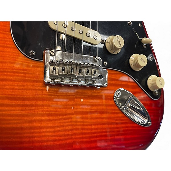 Used Fender Player Stratocaster HSS Plus Top Aged Cherry Burst Solid Body Electric Guitar