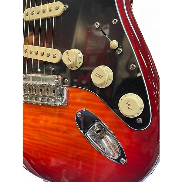 Used Fender Player Stratocaster HSS Plus Top Aged Cherry Burst Solid Body Electric Guitar