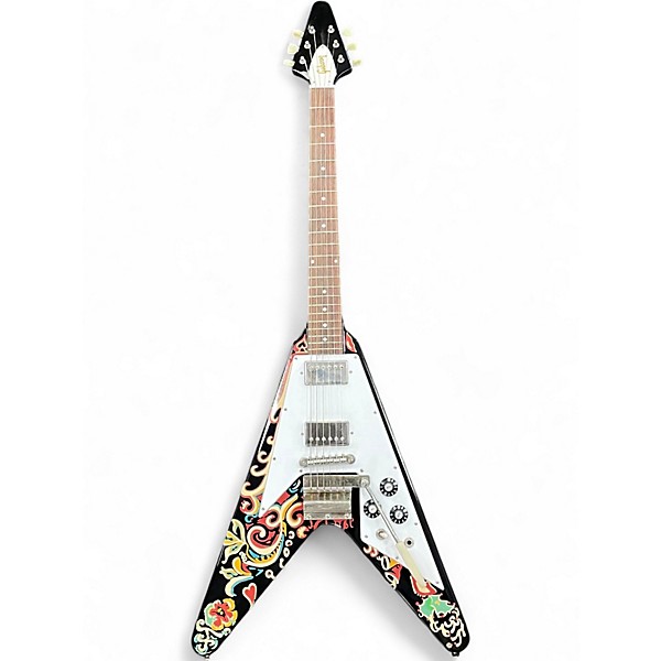Used Epiphone JIMI HENDRIX LOVE DROPS FLYING V Ebony Solid Body Electric Guitar