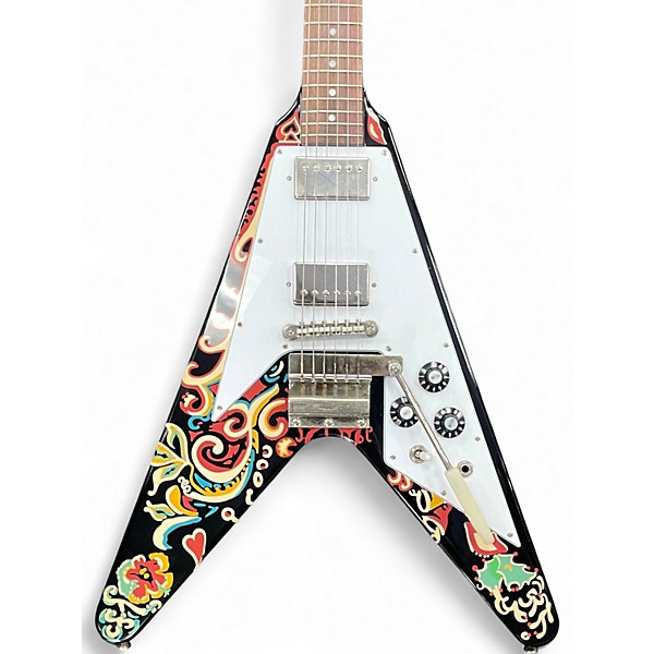 Used Epiphone JIMI HENDRIX LOVE DROPS FLYING V Ebony Solid Body Electric Guitar