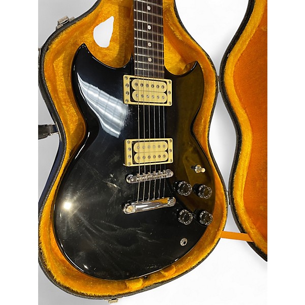 Vintage 1980s Yamaha SBG200 Black Solid Body Electric Guitar