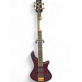 Used Schecter Guitar Research Stiletto Elite 5 String RED Electric Bass Guitar