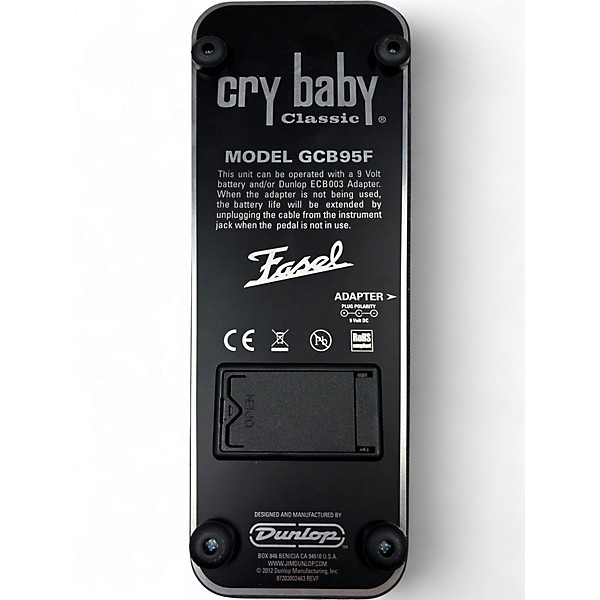 Used Dunlop GCB95F Crybaby Classic Wah With Fasel Inductor Effect Pedal