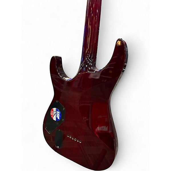 Used 2010 ESP H1001 Deluxe Trans Crimson Red Solid Body Electric Guitar