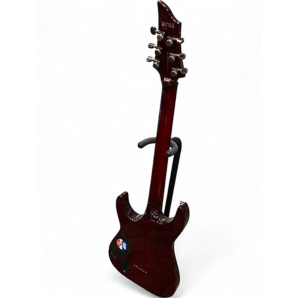 Used 2010 ESP H1001 Deluxe Trans Crimson Red Solid Body Electric Guitar