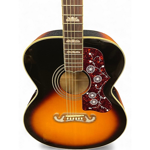 Used Epiphone EJ200CE Vintage Sunburst Acoustic Electric Guitar