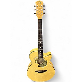 Used Luna Fauna Butterfly TRANSPARENT NATURAL Acoustic Electric Guitar