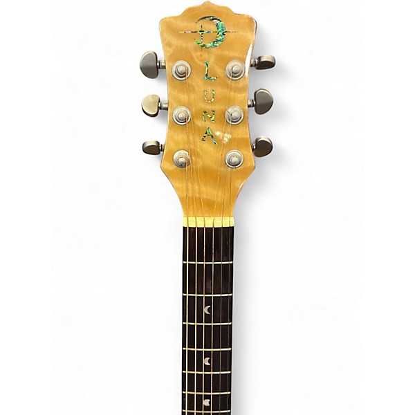 Used Luna Fauna Butterfly TRANSPARENT NATURAL Acoustic Electric Guitar