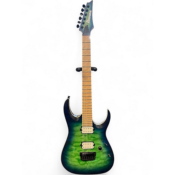 Used Ibanez RGAIX6MQM Surreal Blue Burst Solid Body Electric Guitar