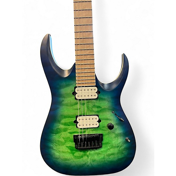 Used Ibanez RGAIX6MQM Surreal Blue Burst Solid Body Electric Guitar