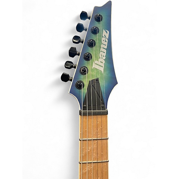 Used Ibanez RGAIX6MQM Surreal Blue Burst Solid Body Electric Guitar