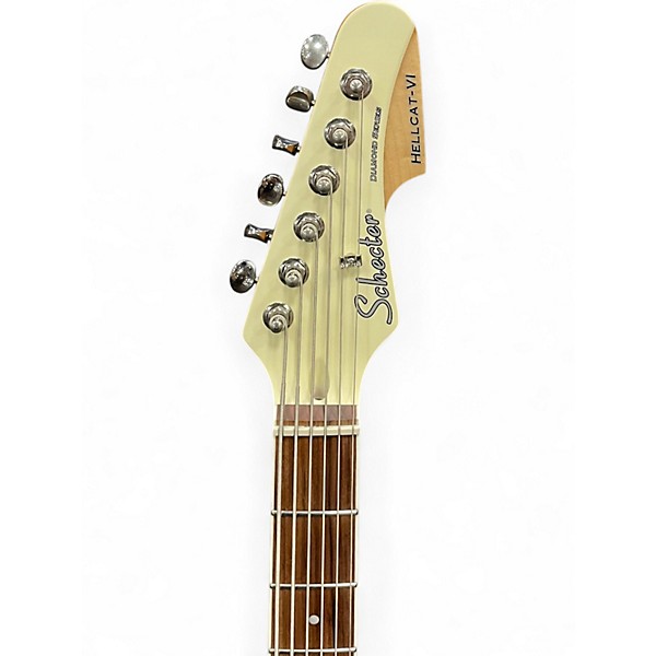 Used Schecter Guitar Research hellcat vi extended range white Electric Bass Guitar