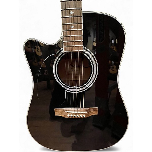Used Takamine PRO EF341SC Left Handed Black Acoustic Electric Guitar