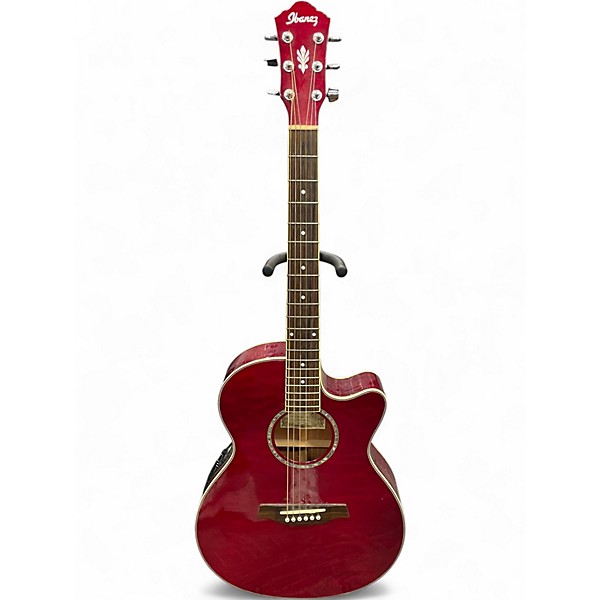 Used Ibanez AEG25E QUILTED RED Acoustic Electric Guitar