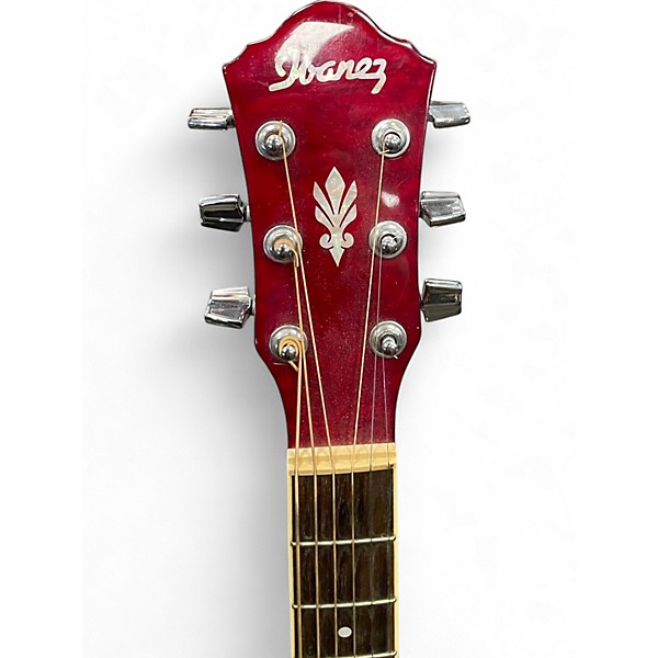 Used Ibanez AEG25E QUILTED RED Acoustic Electric Guitar