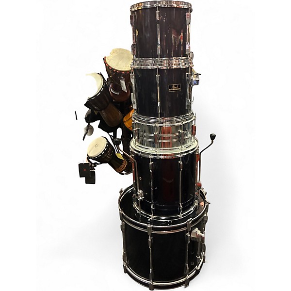 Used Pearl 4 Piece Export Black Drum Kit