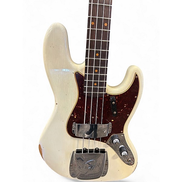 Used 2022 Fender LTD CUSTOM SHOP 1960 JAZZ BASS RELIC Olympic White Electric Bass Guitar