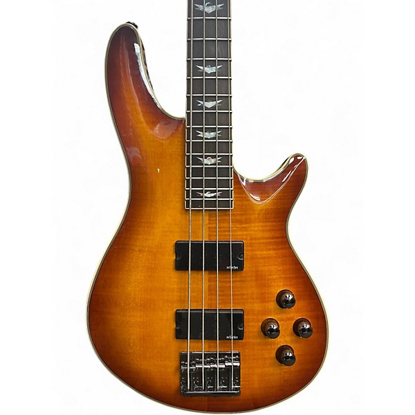 Used Schecter Guitar Research Omen Extreme 4 String Vintage Sunburst Electric Bass Guitar