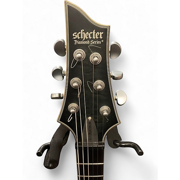 Used Schecter Guitar Research C1 Platinum Trans Black Solid Body Electric Guitar