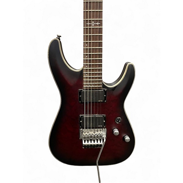 Used Schecter Guitar Research C1 FR Platinum SATIN CRIMSON RED Solid Body Electric Guitar