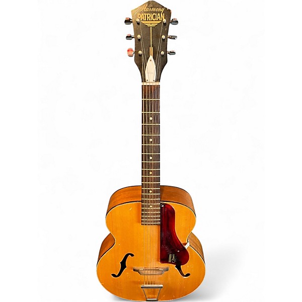 Vintage 1960s Harmony Patrician Hollowbody Natural Acoustic Guitar