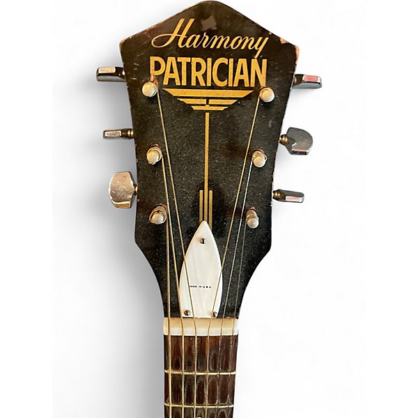 Vintage 1960s Harmony Patrician Hollowbody Natural Acoustic Guitar