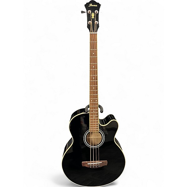 Used Ibanez AEB5E Black Acoustic Bass Guitar