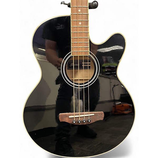 Used Ibanez AEB5E Black Acoustic Bass Guitar