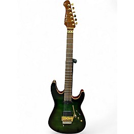 Used Harley Benton Guitar Max Signature Fusion Green Solid Body Electric Guitar